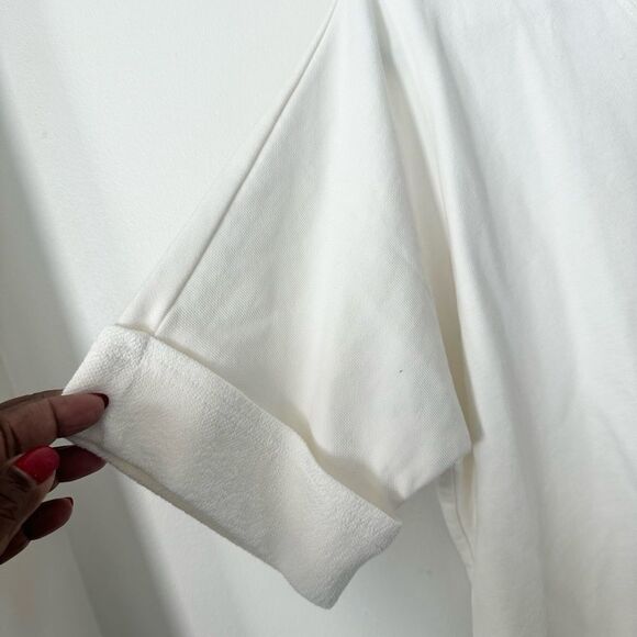 Lou & Grey Cream V-neck Boxy Sweatshirt M - Picture 2 of 6